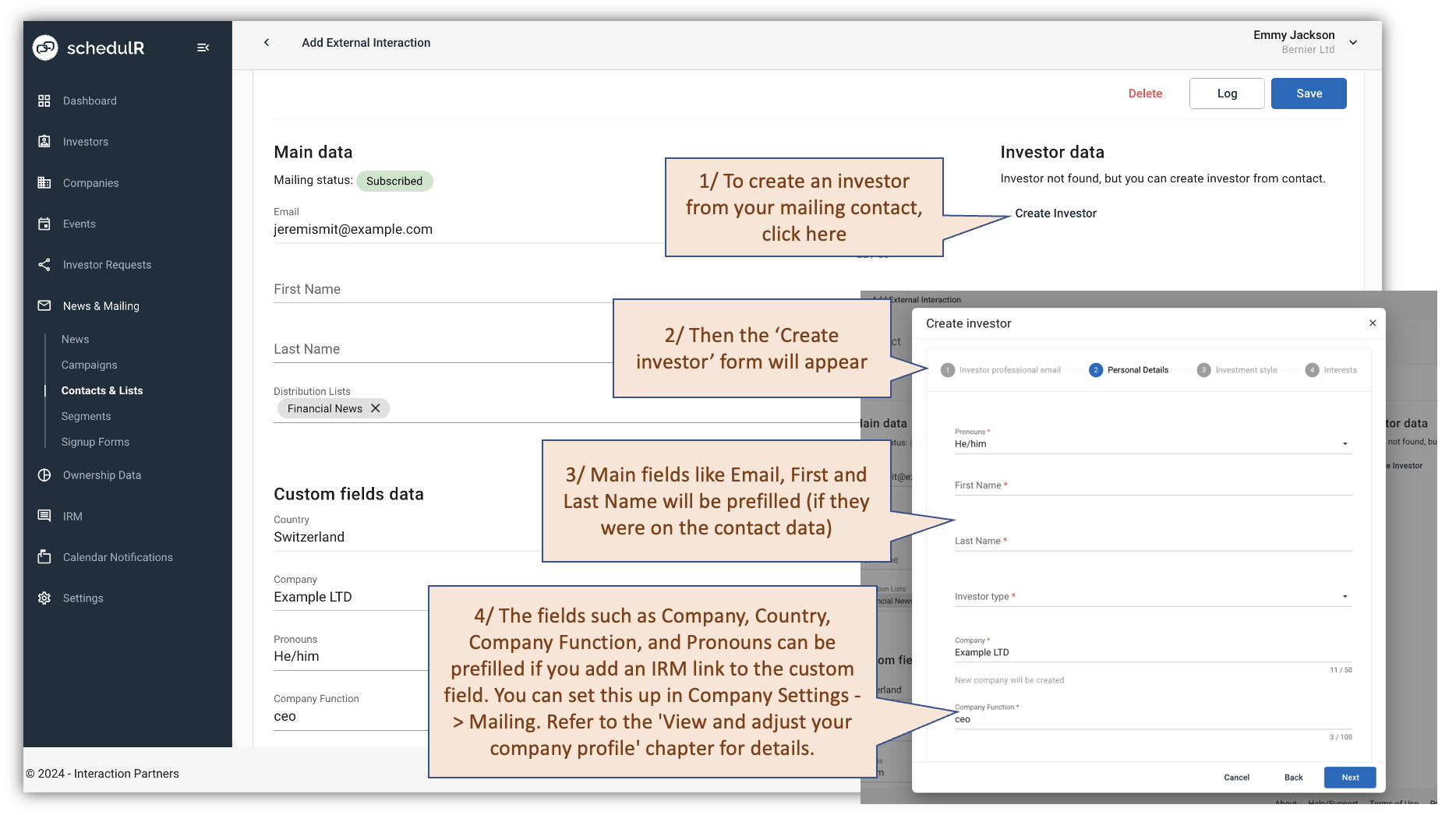 Figure 10.10.1 – Contact – Adding contact to the IRM