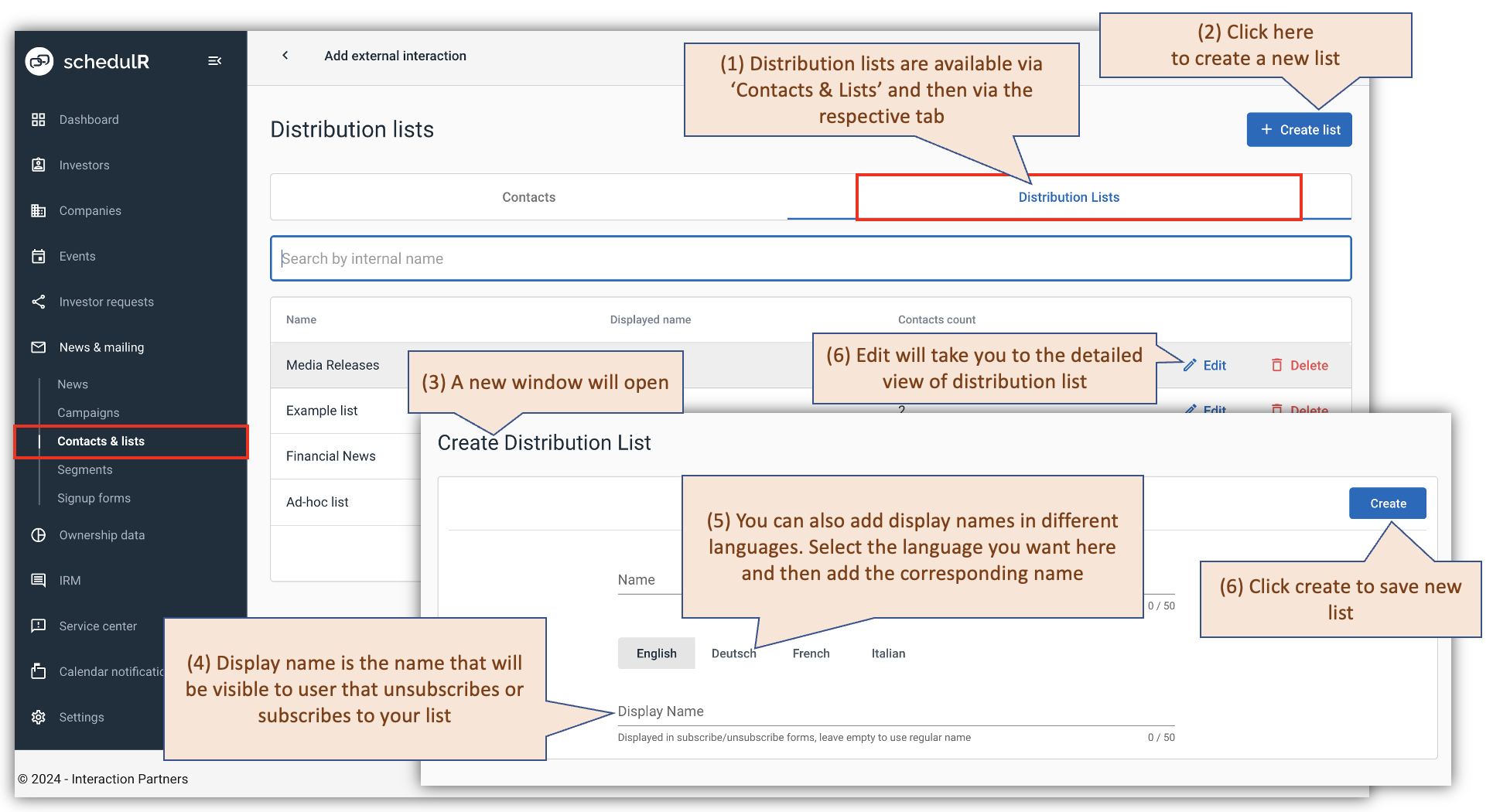 Figure 10.11 – Distribution lists – Overview