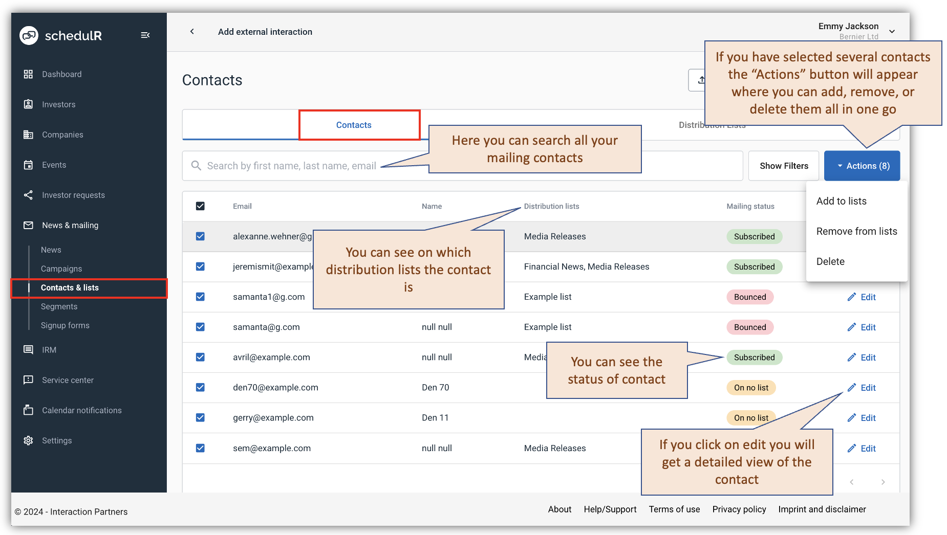 Figure 10.9 – Contacts – Overview page