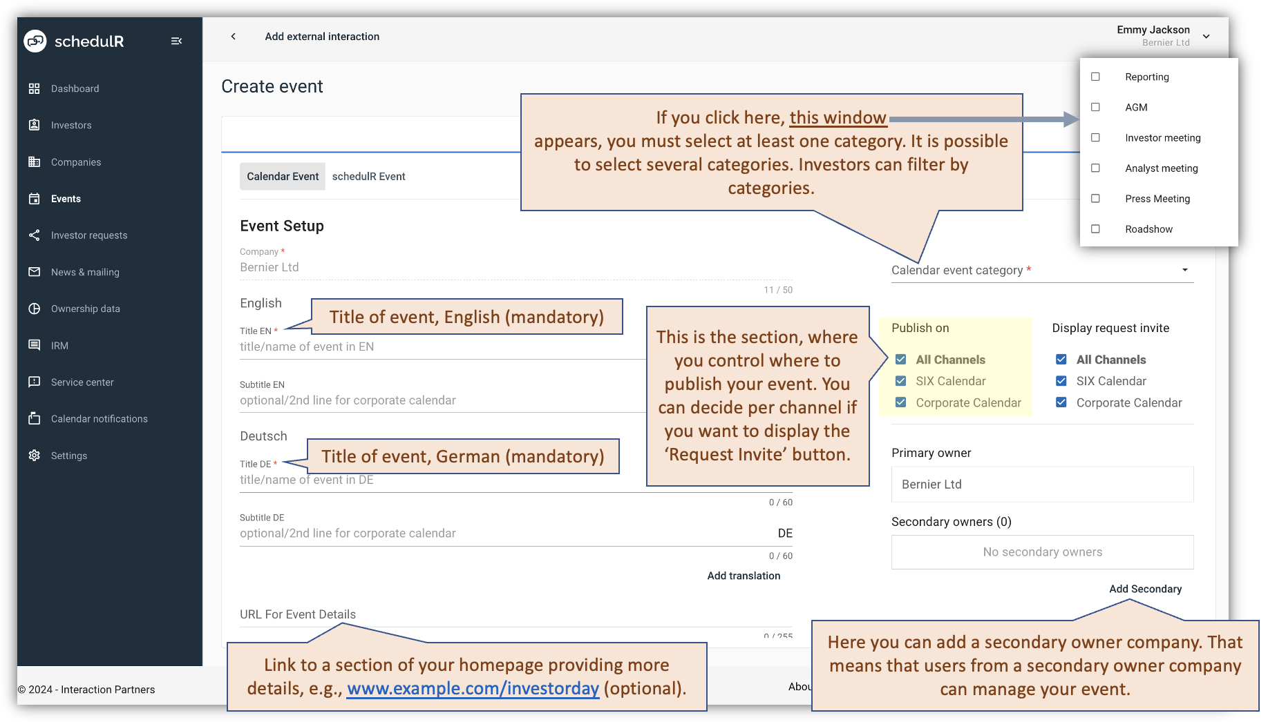Figure 12.2  – Calendar form – Screen 1