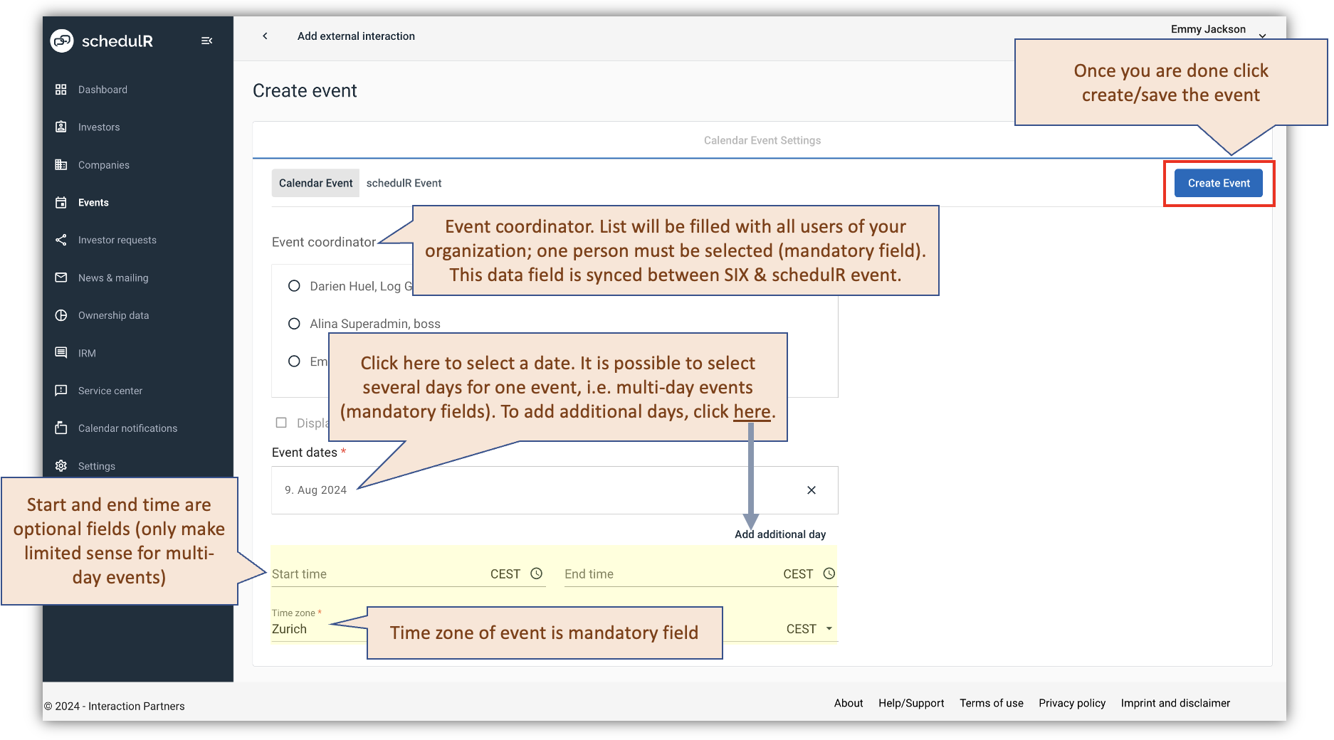 Figure 12.3  – Calendar form – Screen 2