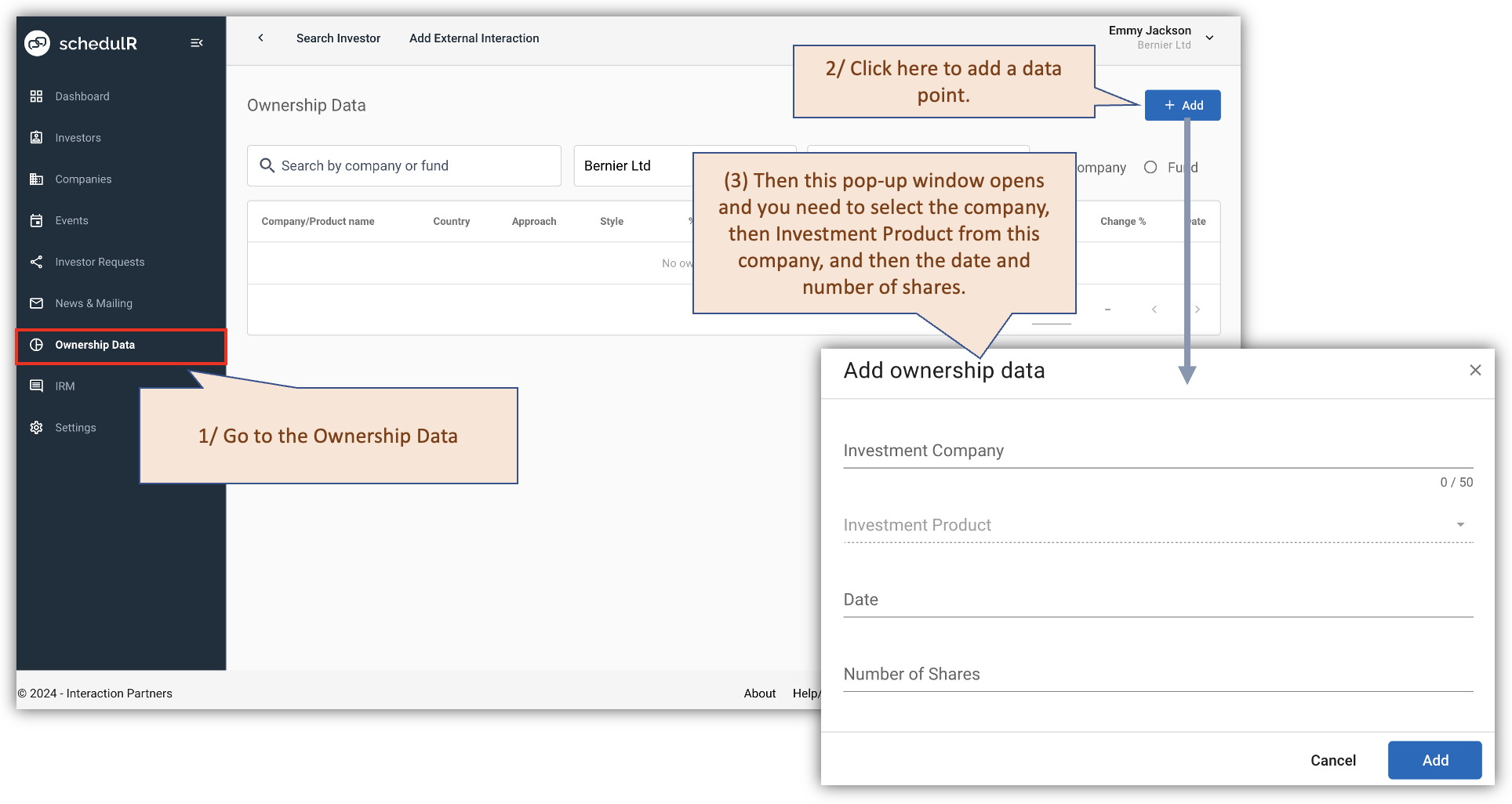Figure 14.2 - Add new ownership data