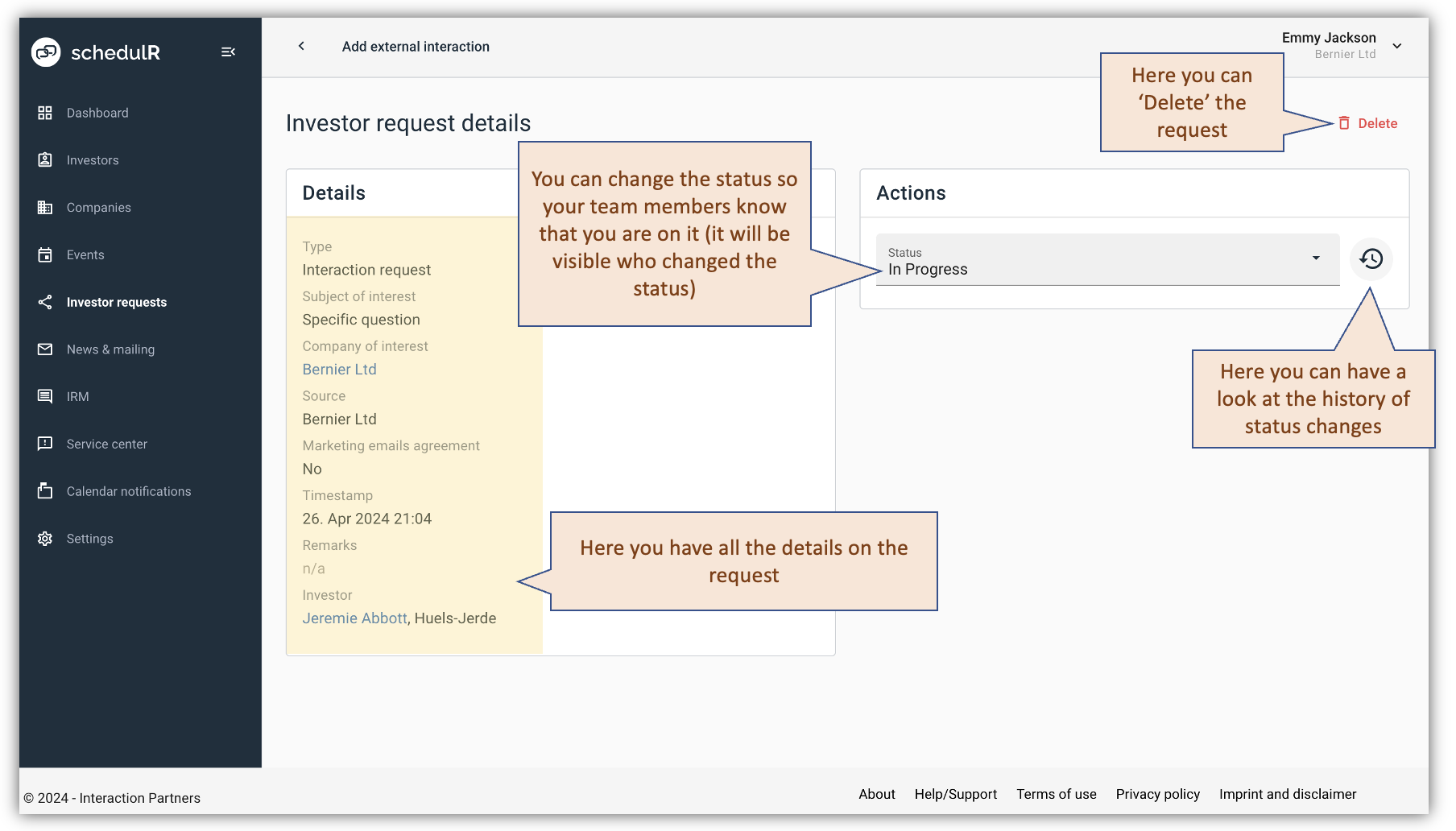 Figure 15.5 – Interaction Request Details
