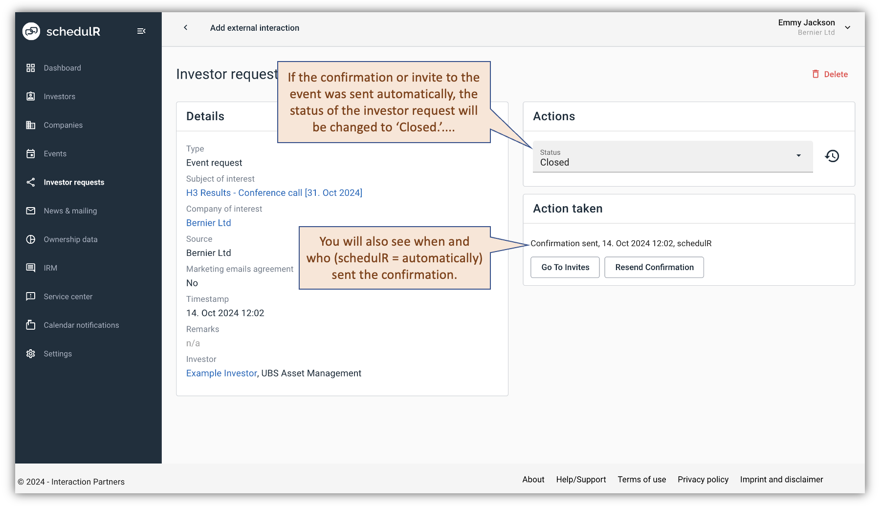 Figure 15.8 – Request page – after automation sending