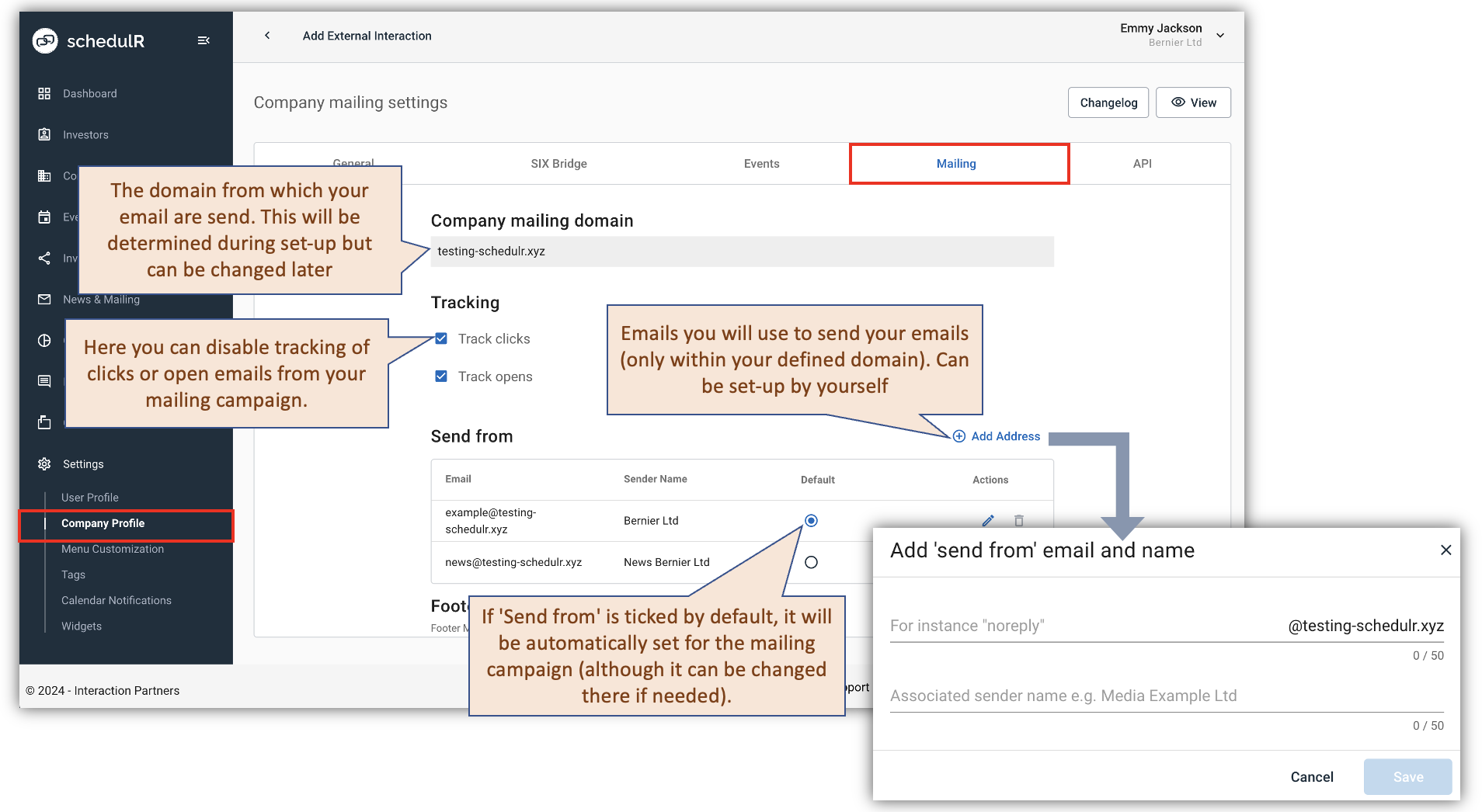 Figure 2.6 – Edit Company / Mailing