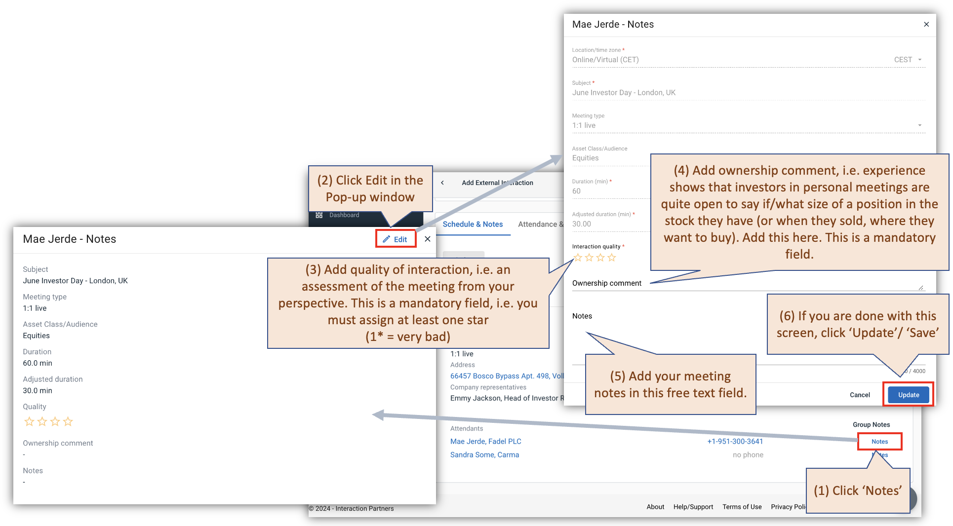 Figure 3.18 – Add Meeting Notes via event schedule – 3/3