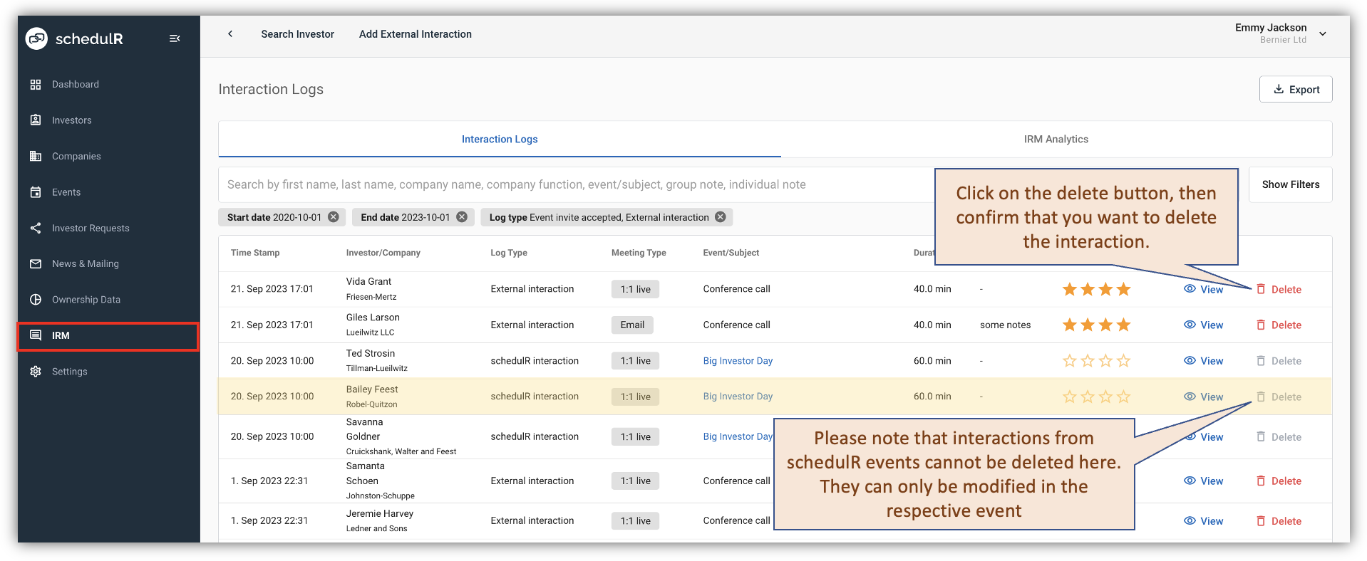 Figure 3.19 – Delete Interaction Notes