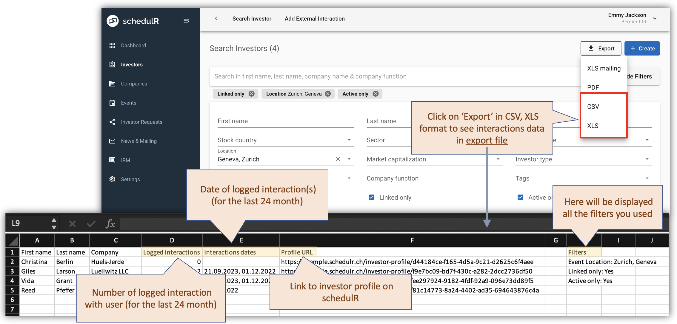 Figure 5.11 – View columns in XLS export