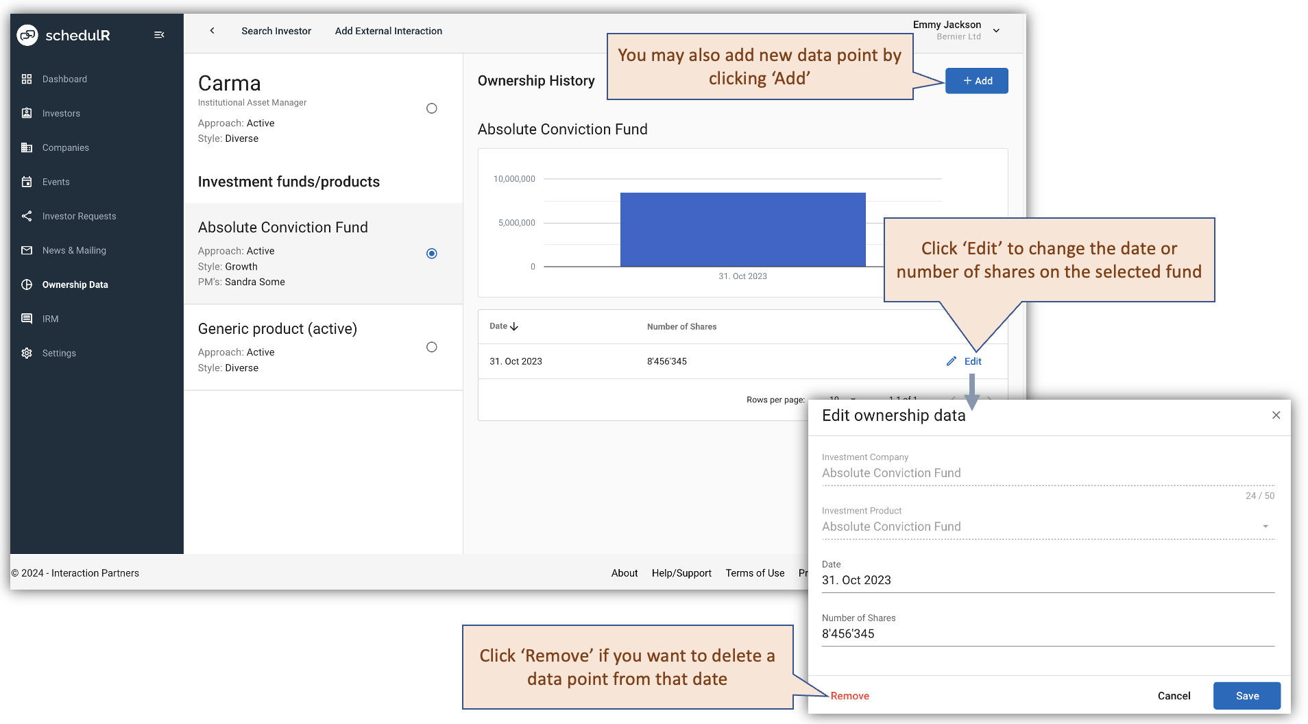 Figure 5.5 - Ownership Data – Editing