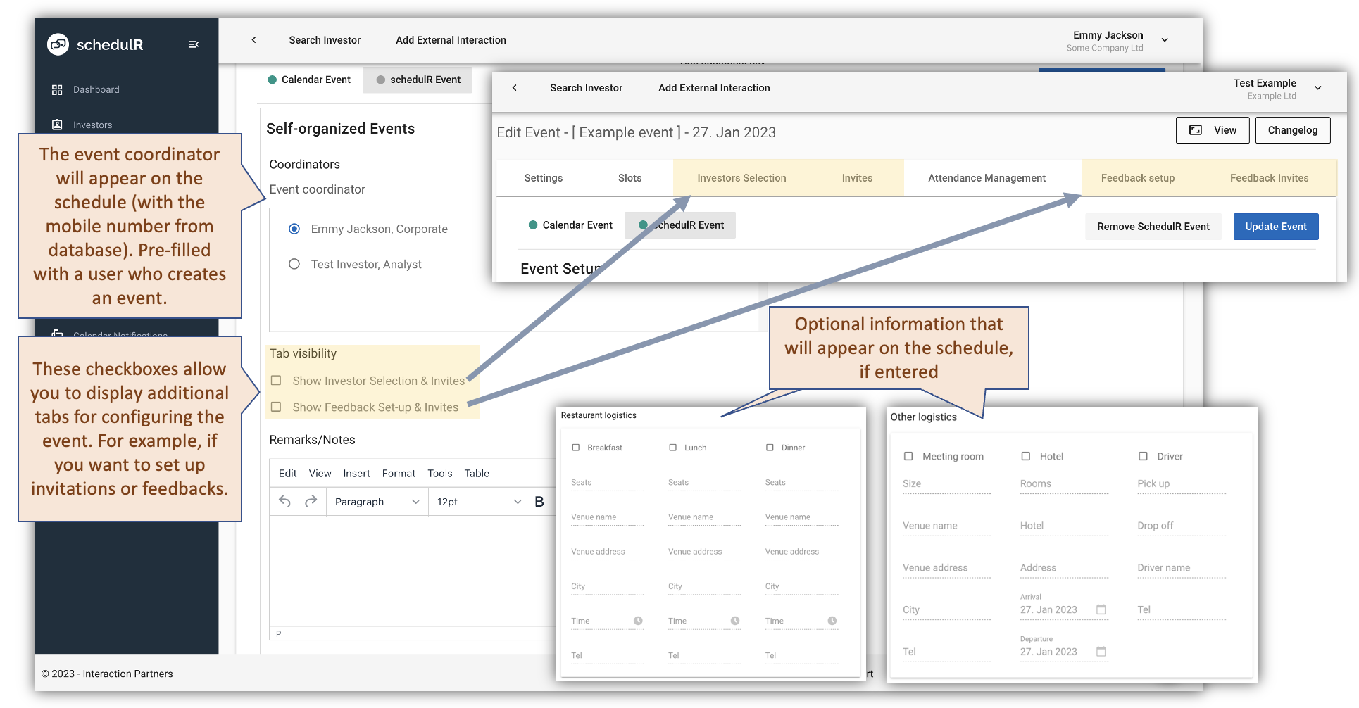 Figure 7.10 – Create/Edit Event – Self-organized events