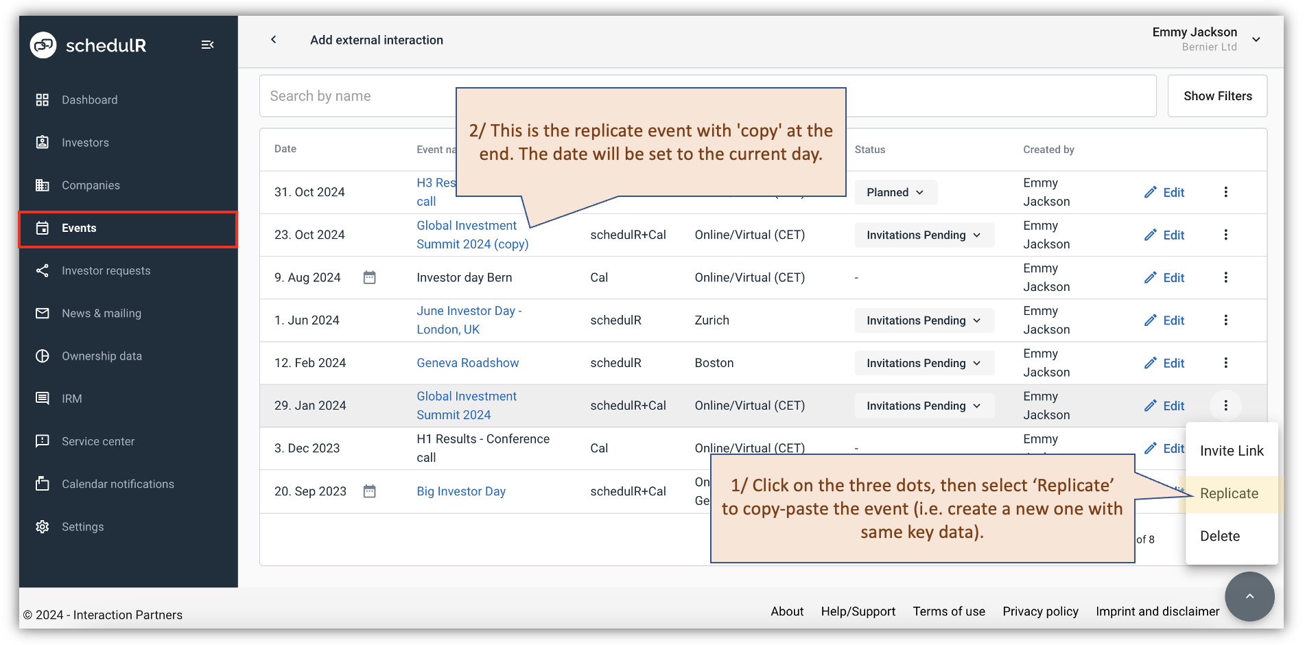 Figure 7.2 – Replicate an existing event