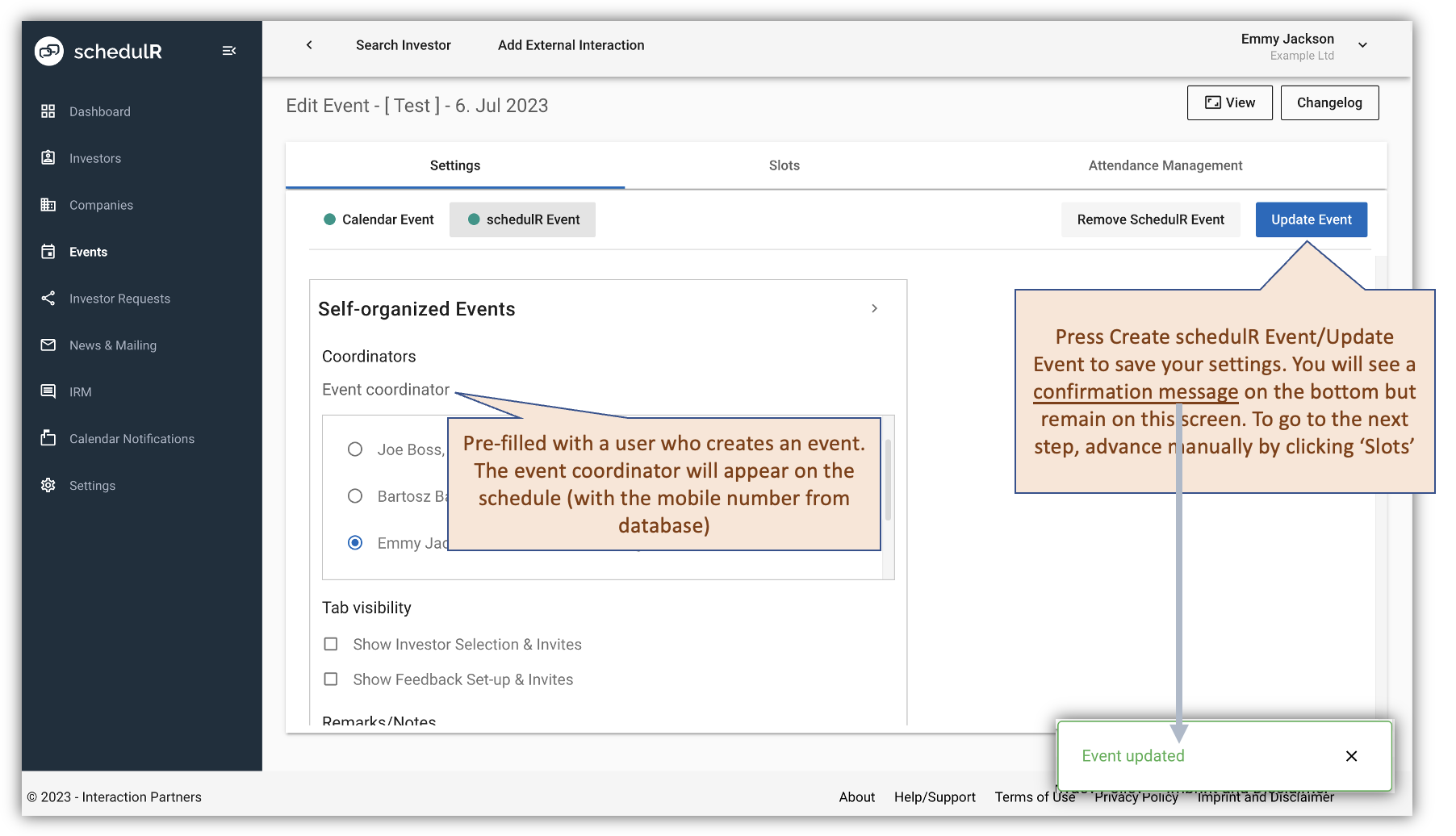 Figure 7.4 – Create/Edit Event – Settings (2/2)