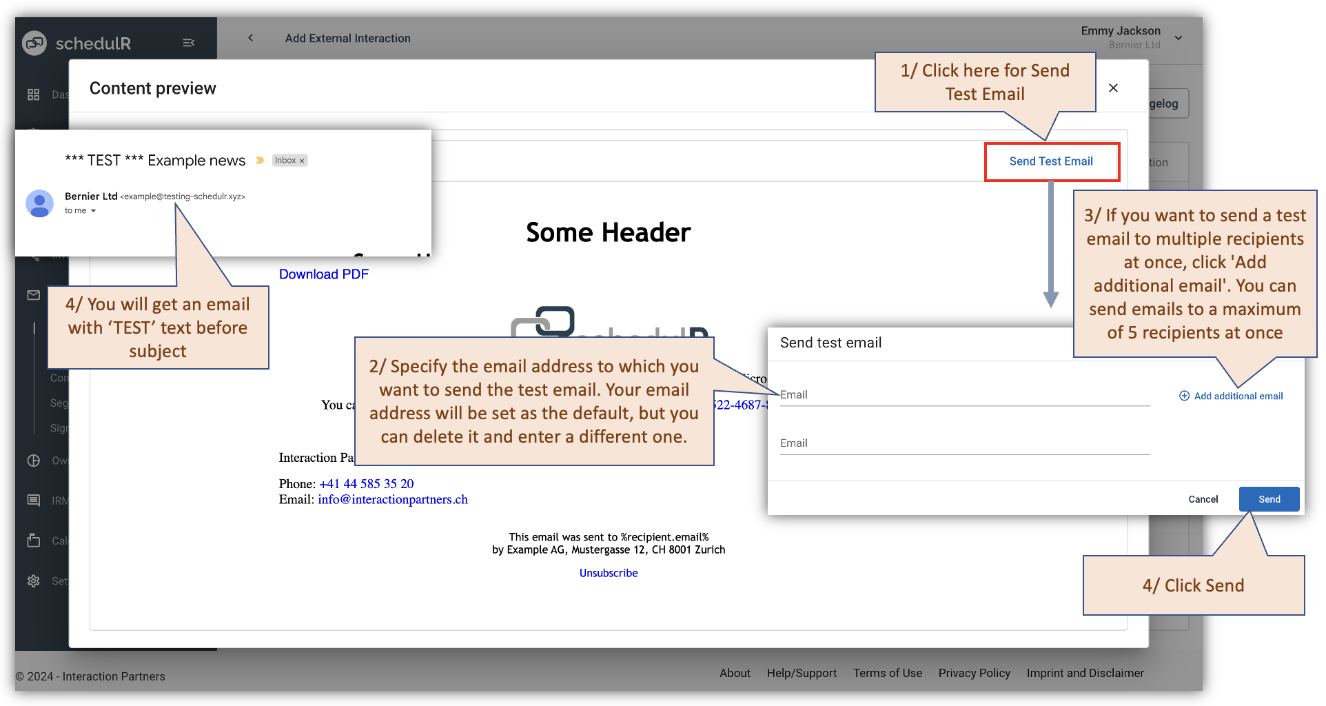 Figure 9.13 – News – Distribution Channel – Send Test Email