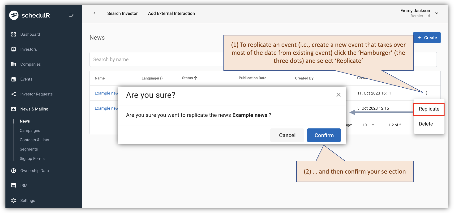 Figure 9.28 – News – Replicate a news item